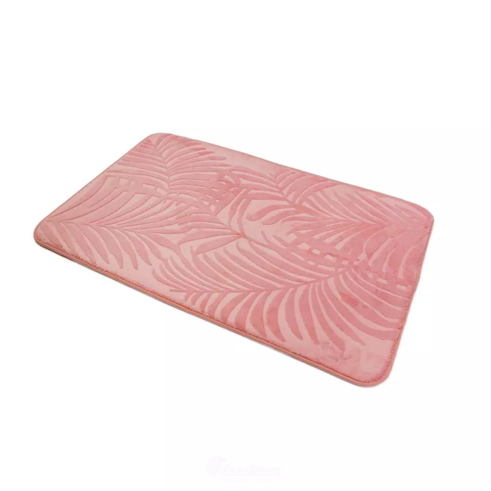 Коврик для ванной флис Аквалиния Тропикано розовый 50*80см