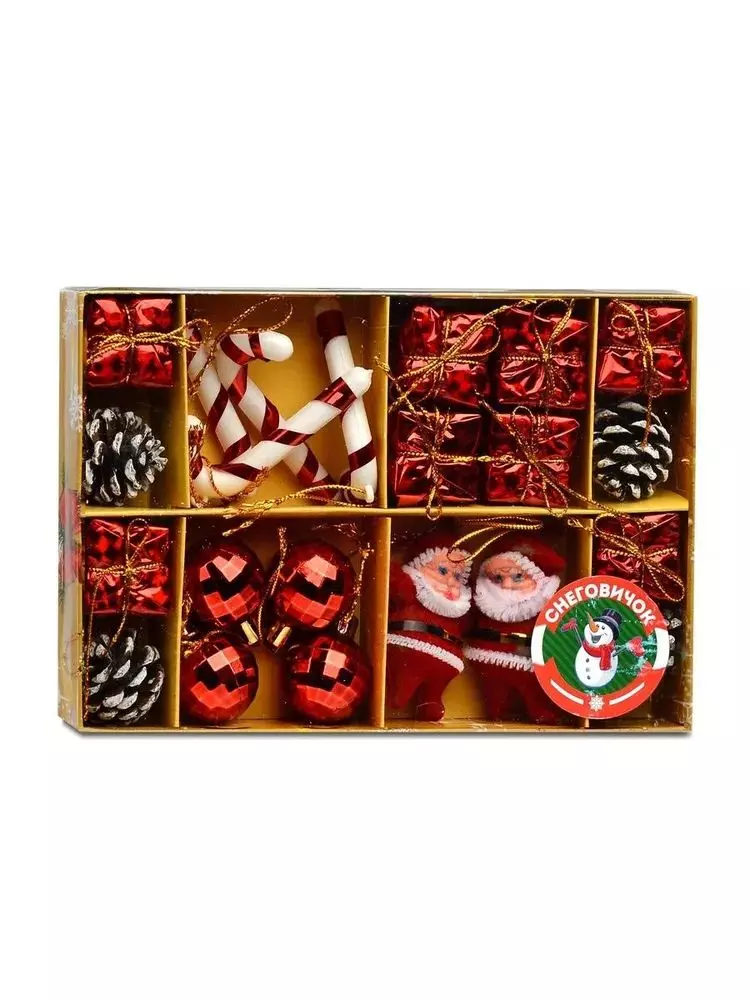 Набор новогодних украшений Вдохновение 3см* 24шт S1604