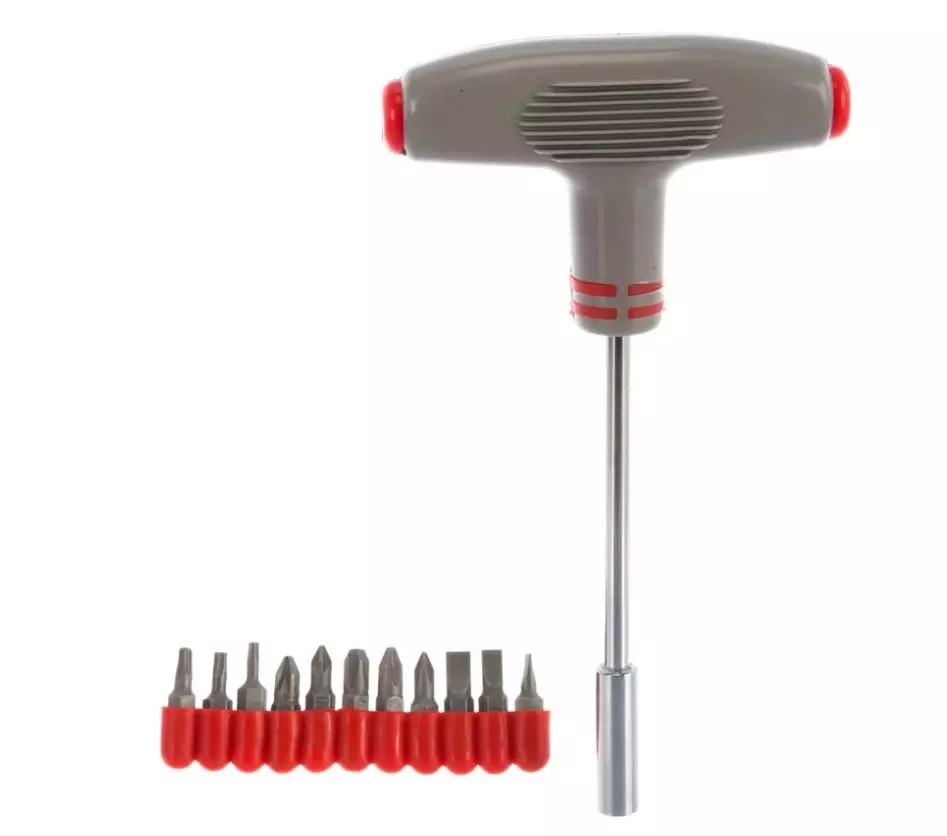 Отвёртка FIT с Т-образной ручкой + 11 насадок 56232