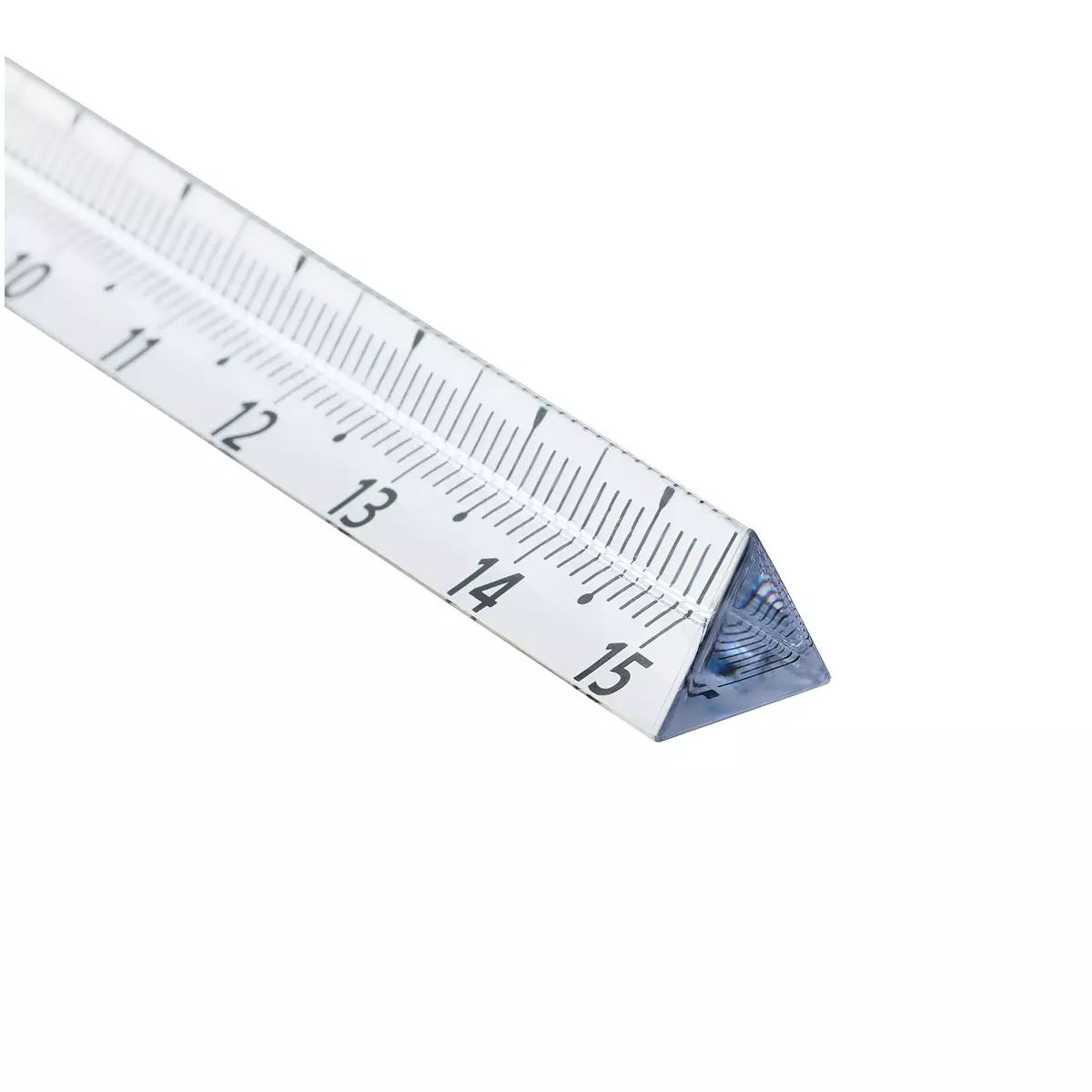 Линейка 15 см пластиковая, трехгранная, прозрачная, бесцветная, СТАММ