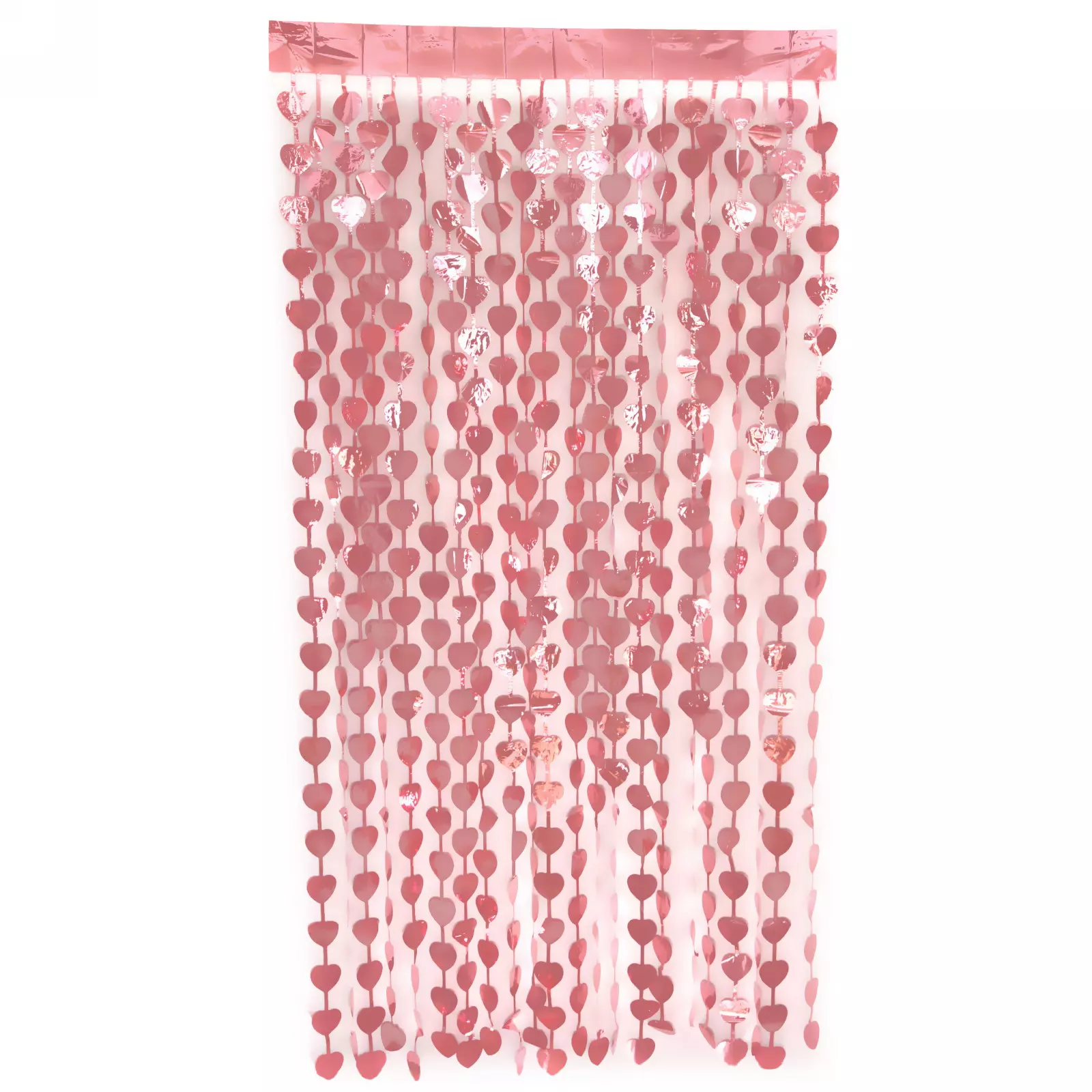 Занавес фольгированный Сердце 1х2 м матовый розовое золото 202-297