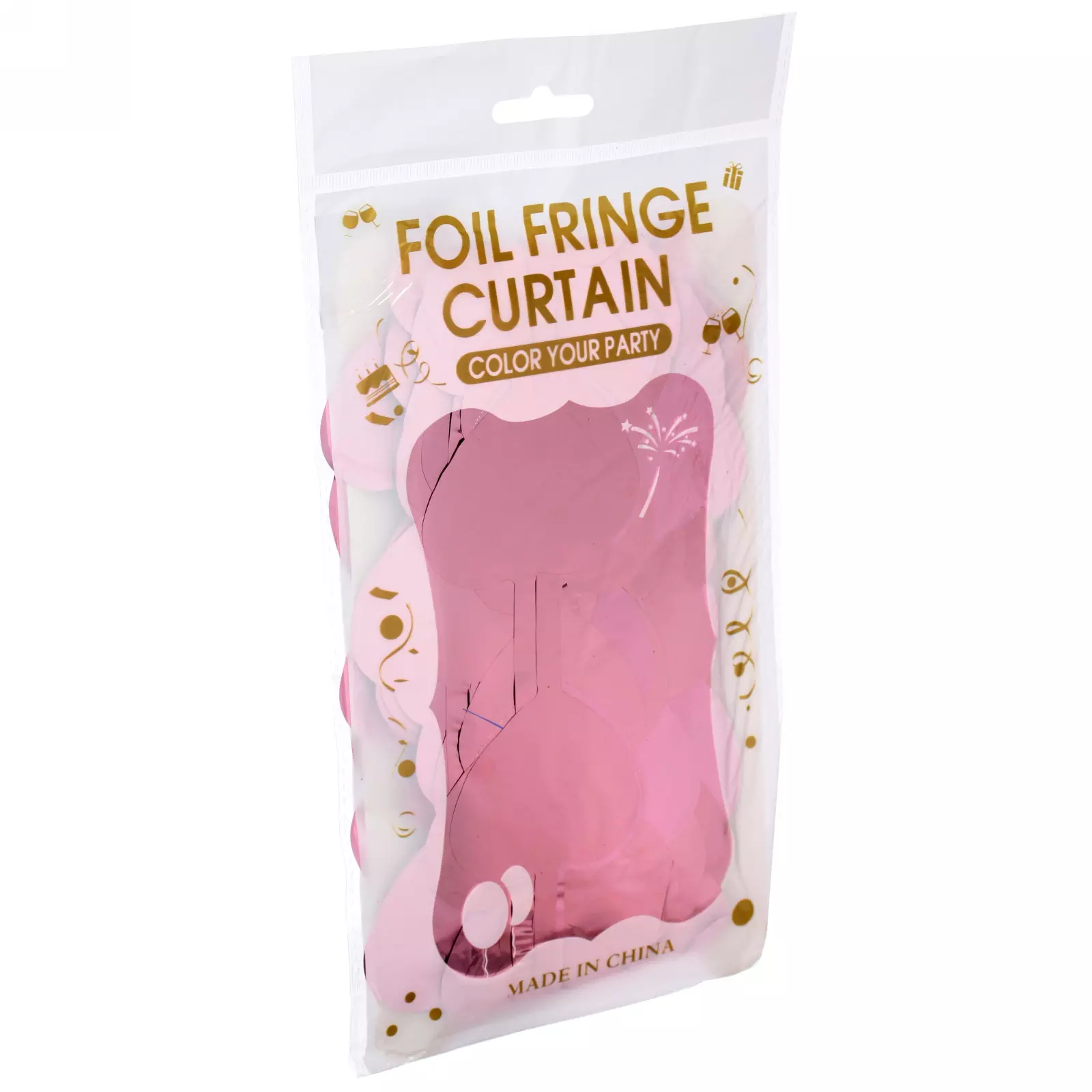 Занавес фольгированный Сердце 1х2 м матовый розовое золото 202-297