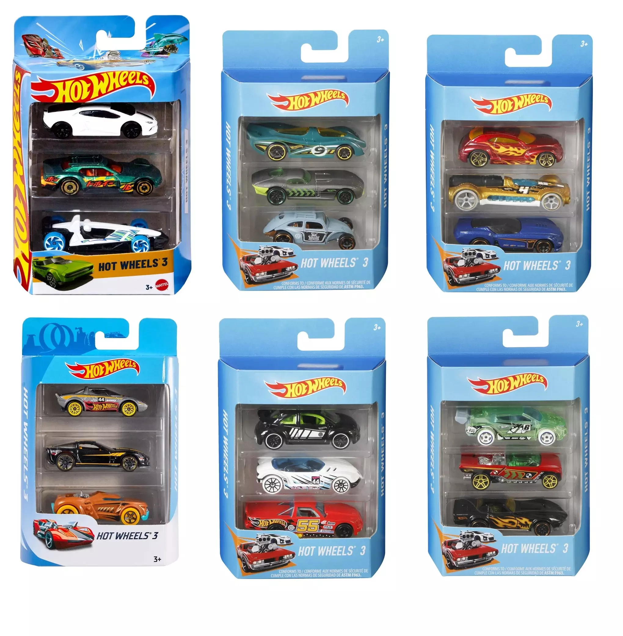 Hot Wheels, игровой набор машинок (3шт.), тематический, 1:64,Хот Вилс Mattel, K5904