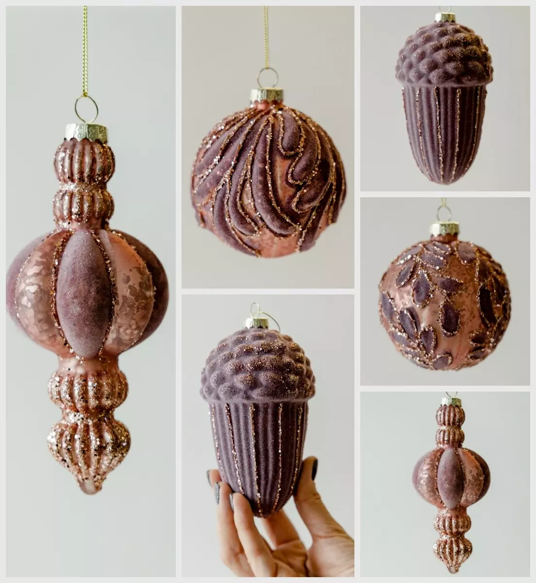 Елочные украшения стекло (12 шт) Волшебство на ветках VNV23/12-108