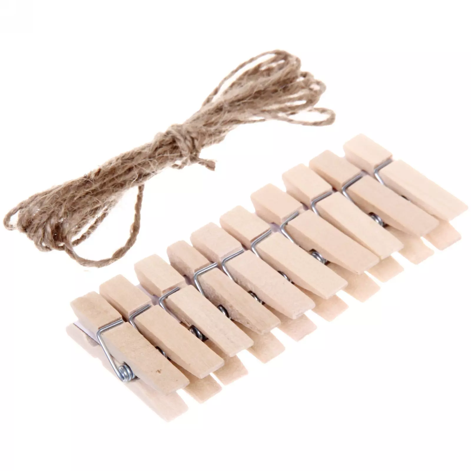 Набор для оформления Натуральные прищепки 10 прищепок 45 см веревка 2м 219-075