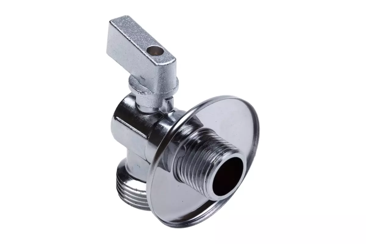 Кран угловой шаровой для бытовой техники с обр. клапаном 1/2"х3/4" НР/НР AQUALINK 03971