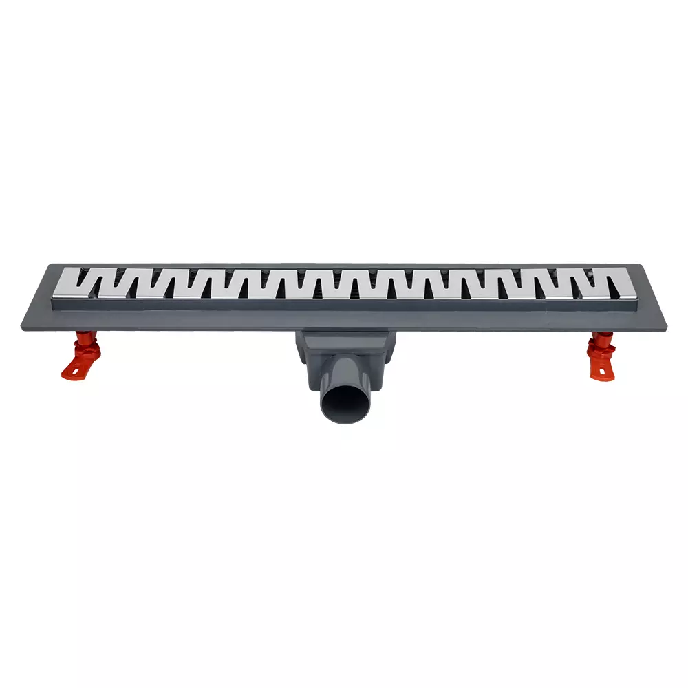 Трап линейный 600 мм пластик, решетка нерж.сталь, комб.затвор, повор. сифон D50 мм, MASTERPROF