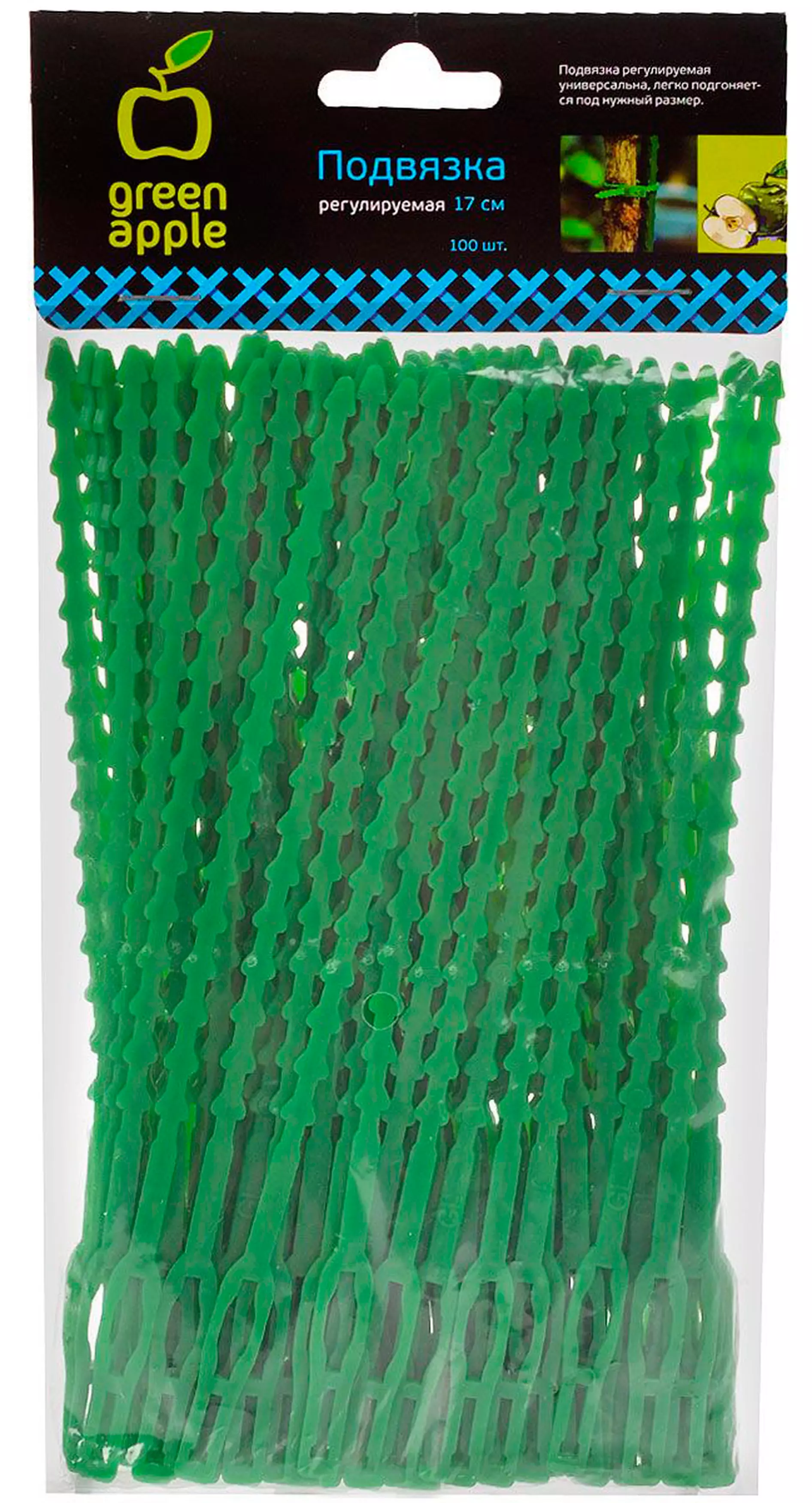 Стяжка для подвязки растений регулир.17 см (уп.100 шт) ПВХ, GTT-25