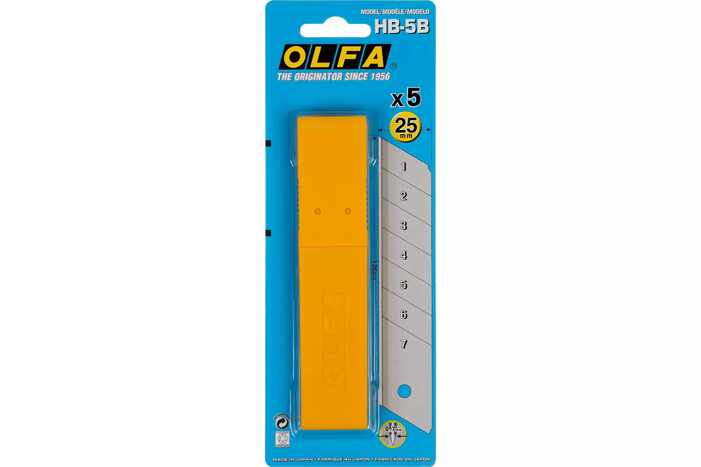 Лезвие OLFA для ножа OL-HB-5B, 25х126х0, 7мм (5шт)