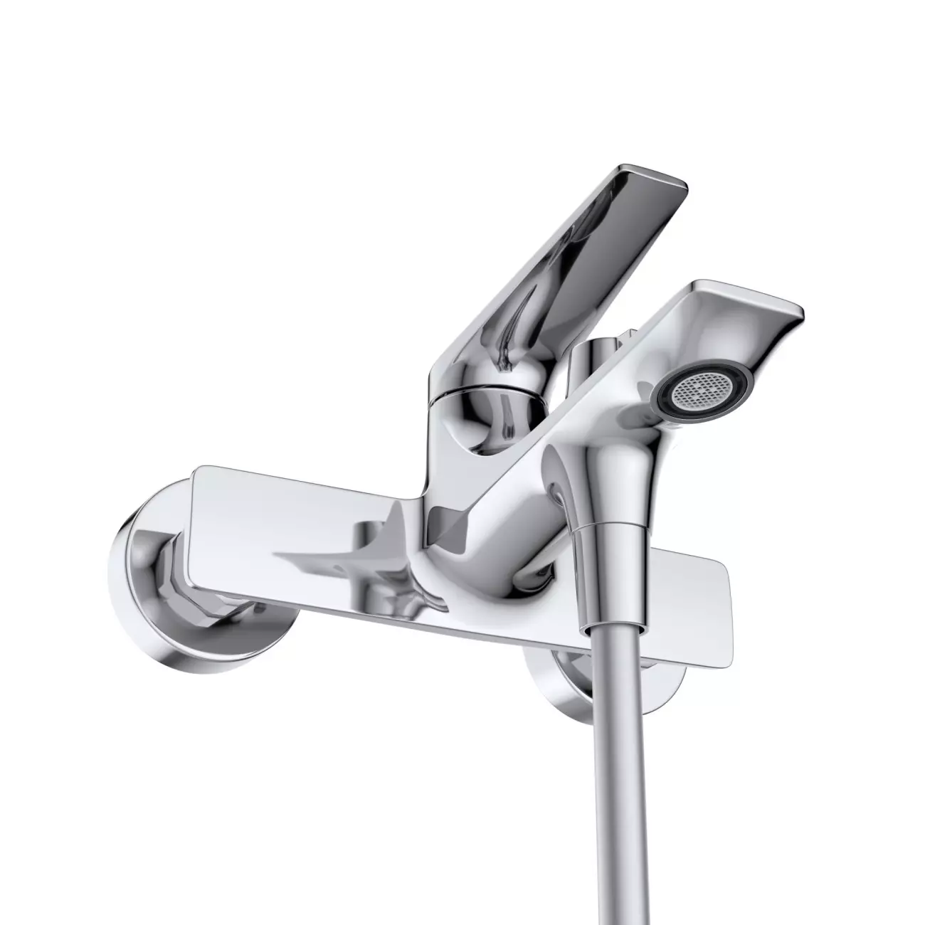 Смеситель для ванны и душа, хром CEZARES LINER-VD-01 с ручным душем, шлангом и держателем