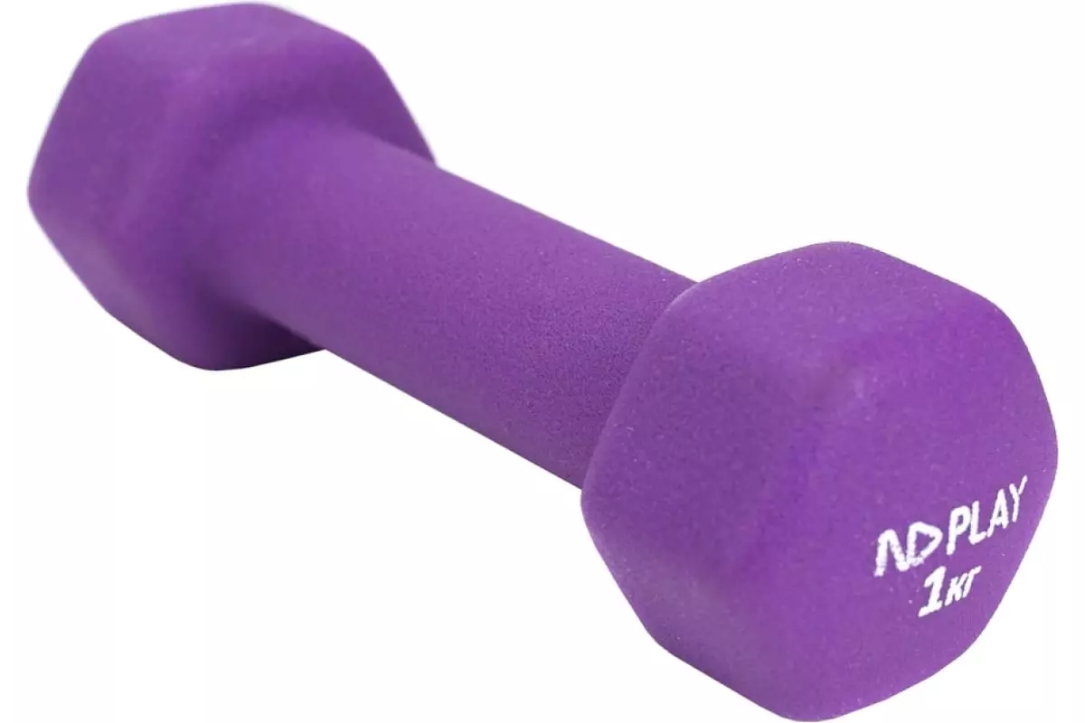 Гантель, вес 1 кг, цвет фиолетовый арт.297632