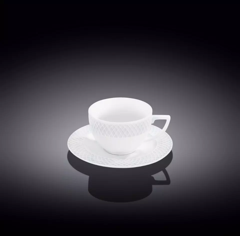 Кофейная чашка и блюдце 90 мл фарфор Wilmax WL-880107-JV/AB
