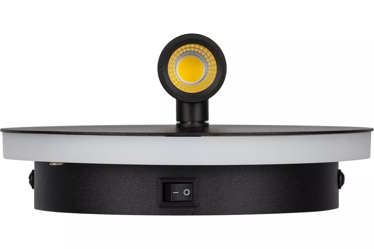 Спот светодиодный 12Вт 4000К с подсветкой с выключателем черный ЭРА Б0062917