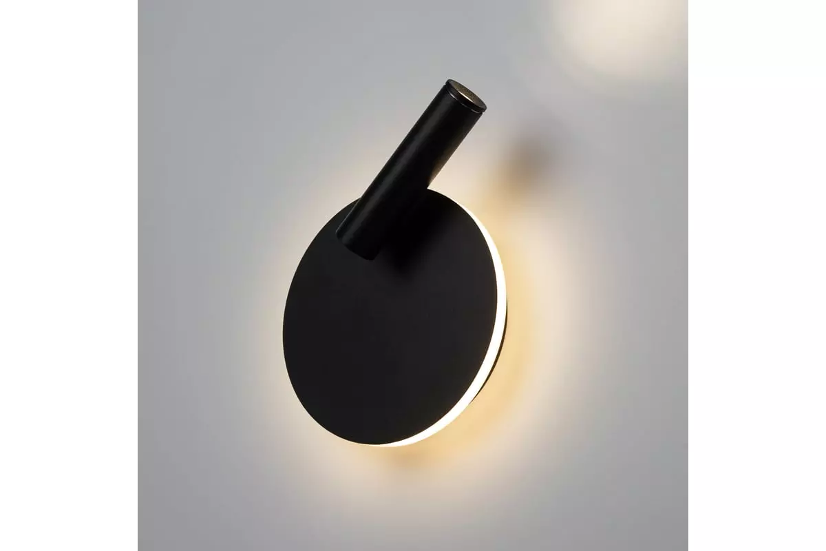 Спот светодиодный 12Вт 4000К с подсветкой с выключателем черный ЭРА Б0062917