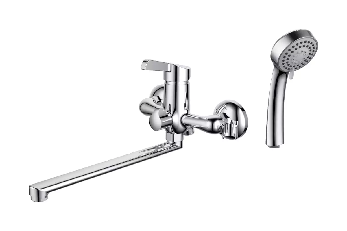 Смеситель для ванны, длинный излив 35 см, хром, D&K DA1463301, латунь