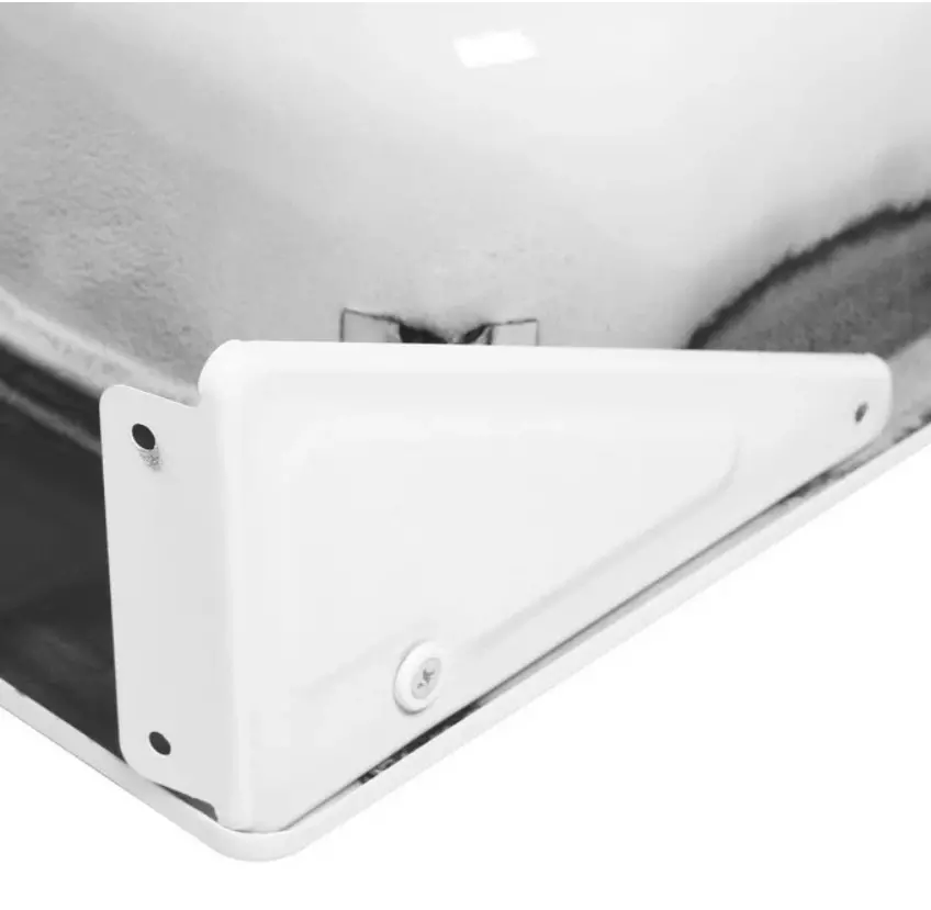 Мойка для кухни эмалированная 50х50х16 см стальная белая с кронштейнами, выпуск 1 1/2&quot; Сантэкс (Гомель)