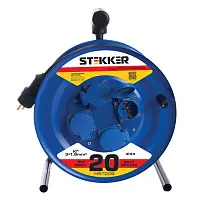 Удлинитель на катушке 4-местный с/з, 20м, STEKKER Professional PRF02-31-20 (80097) КГ 3*1,5