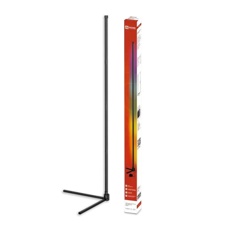 Торшер светодиодный RGB черный IN HOME 4690612049212