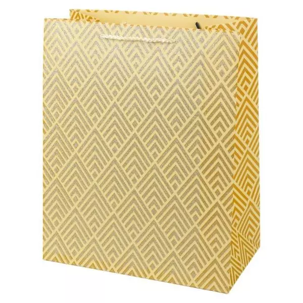 Подарочный пакет 26x32x10 Геометрия Золото PTL-15-GD