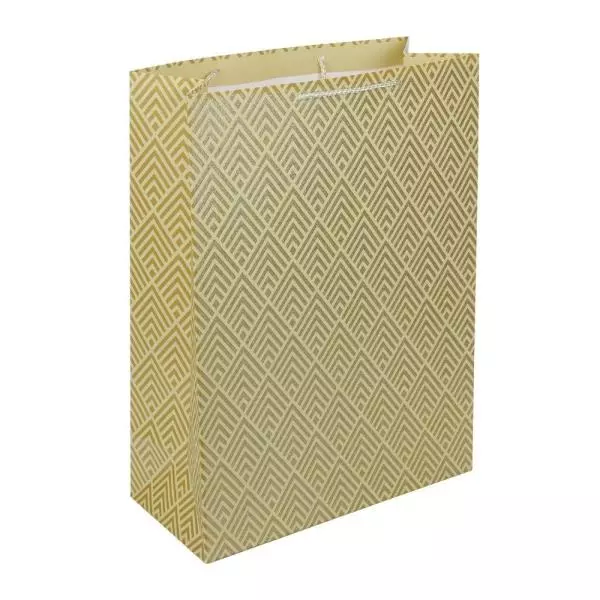 Подарочный пакет 34x45*16 Геометрия Золото PTXL-15-GD