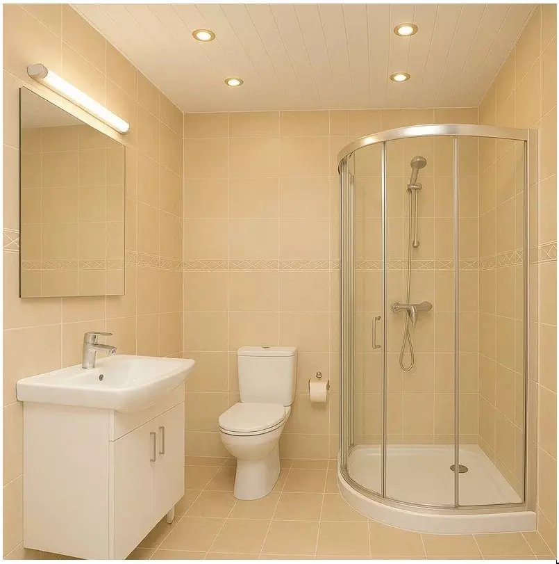 Реечный потолок. Комплект для туалетной комнаты 1.35х0,9 м A100AS белый матовый