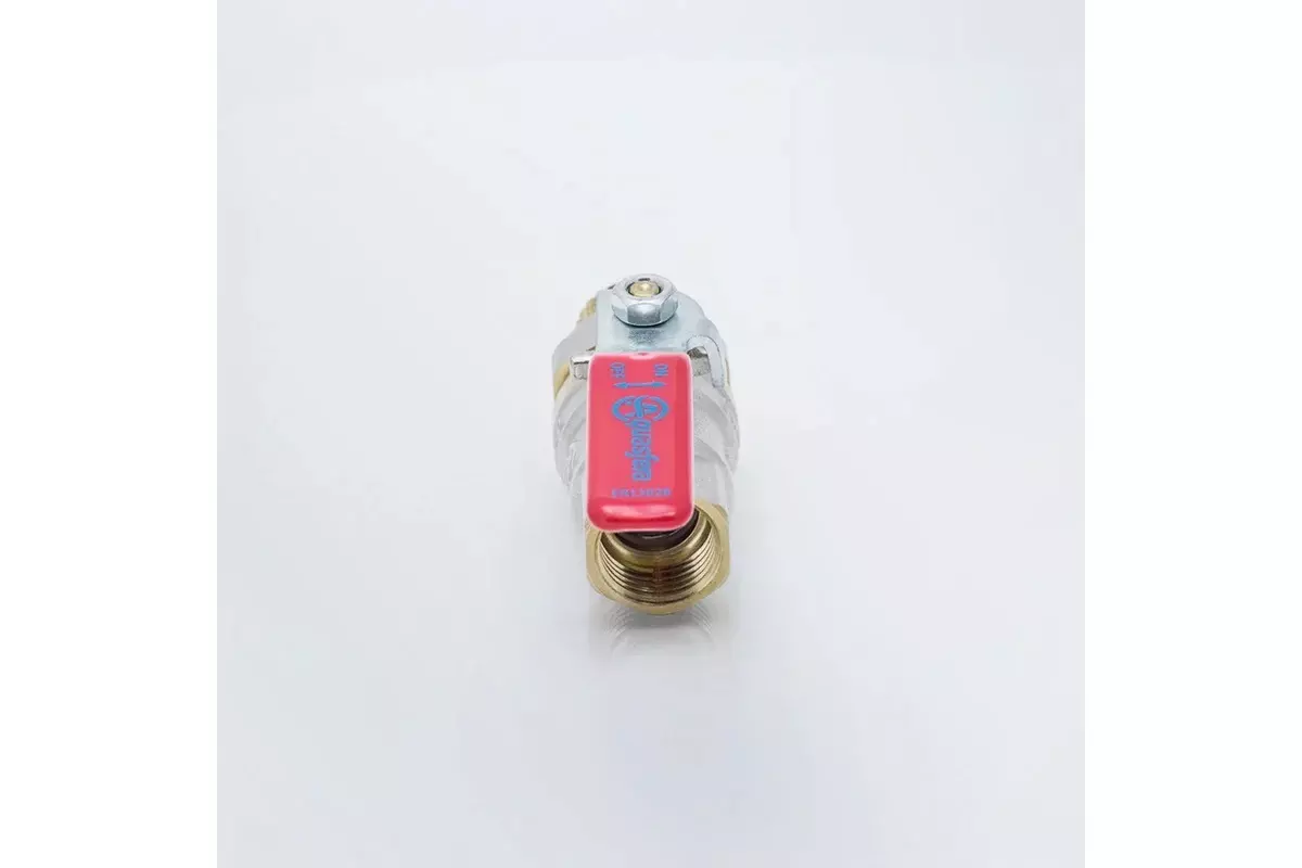 Кран шаровой полнопроходной 1/2&quot; ВР/американка, никель, рычаг красный, Aquasfera 1006-01