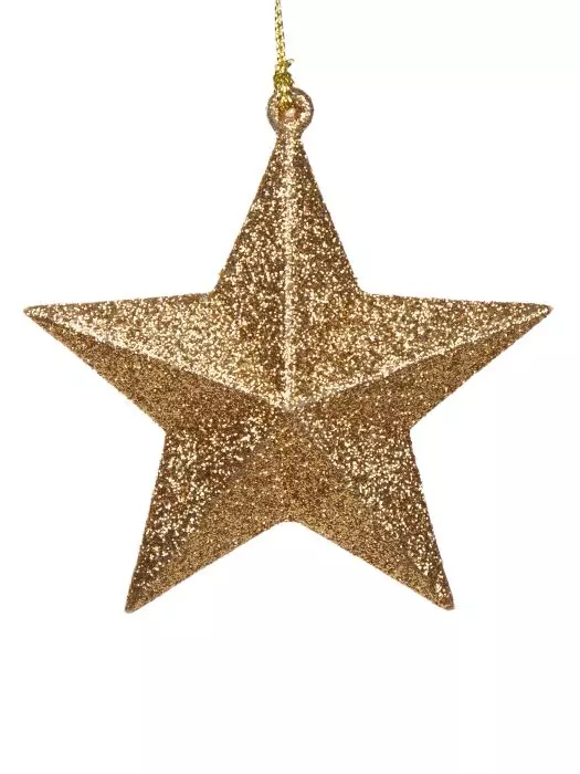Новогоднее подвесное украшение Звезда в золоте из полипропилена / 3,5х9х10см 89095