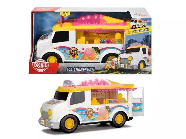 Фургон с мороженым 30 см свет звук подвижные детали Dickie Toys