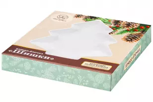 Блюдо - елочка 24,5х29,5х3,3 см, &quot;Шишки&quot;, фарфор, 950457