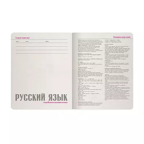 Тетрадь по Русскому языку 48 листов А5, HASHTAGS, линия с полями