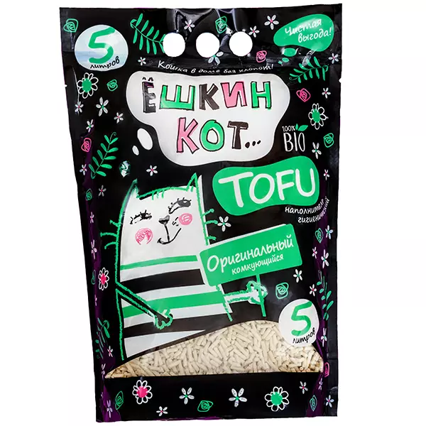 Наполнитель Ёшкин Кот TOFU Оригинальный 5л