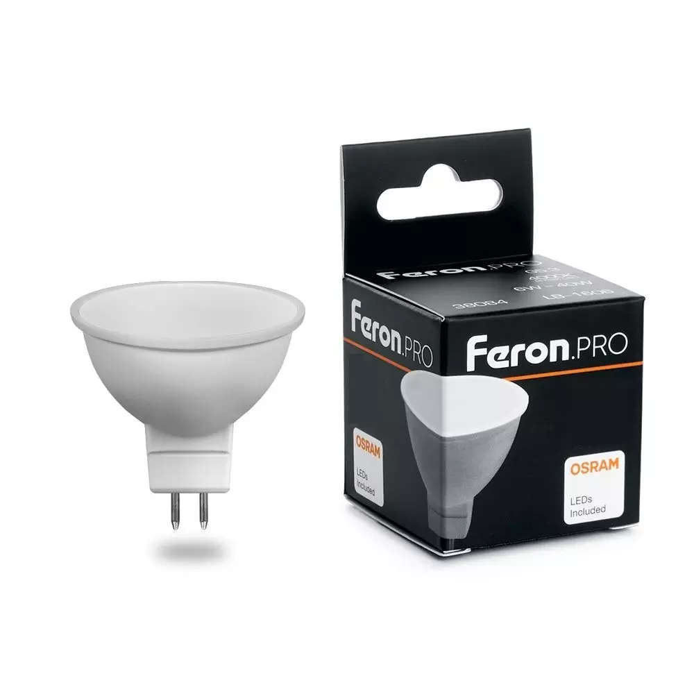Лампа светодиодная Feron GU5.3 230В 8Вт 6400К холодный