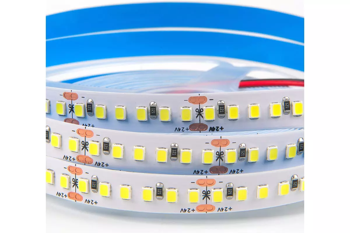 Светодиодная лента 24В 14,4Вт/м 2880Лм/м 6500К 5м 10мм SMD2835 180шт/м IP20 General 501442