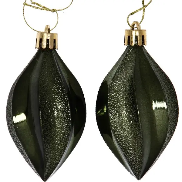 Елочные украшения Таинственное очарование Капля 8 см (2 шт) изумруд 916-910