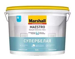 Краска для потолка Maestro Белый потолок люкс белая 4,5 л глубокоматовая в/д