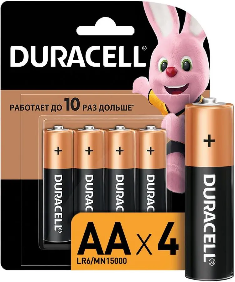 Батарейка алкалиновая DURACELL Basic AA  1.5V LR6 4шт