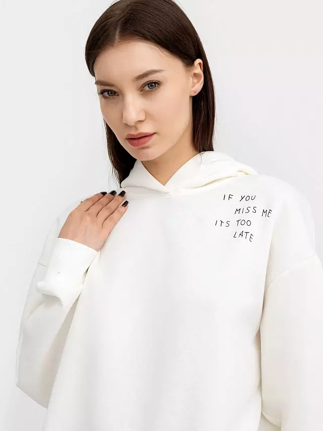 Худи женское Mark Formelle 122775 молочный, р-р 164/170-100-106 (50 / XL)