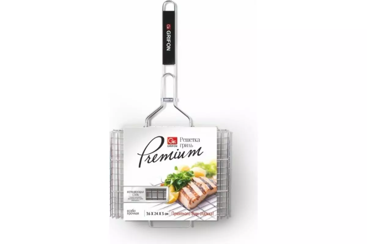 Решетка для гриля 36 x 24 x 3 см, нерж. ст. 2 мм Grifon Premium 650-001