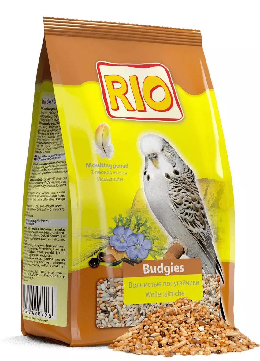 Корм для волнистых попугаев в период линьки 500 г RIO