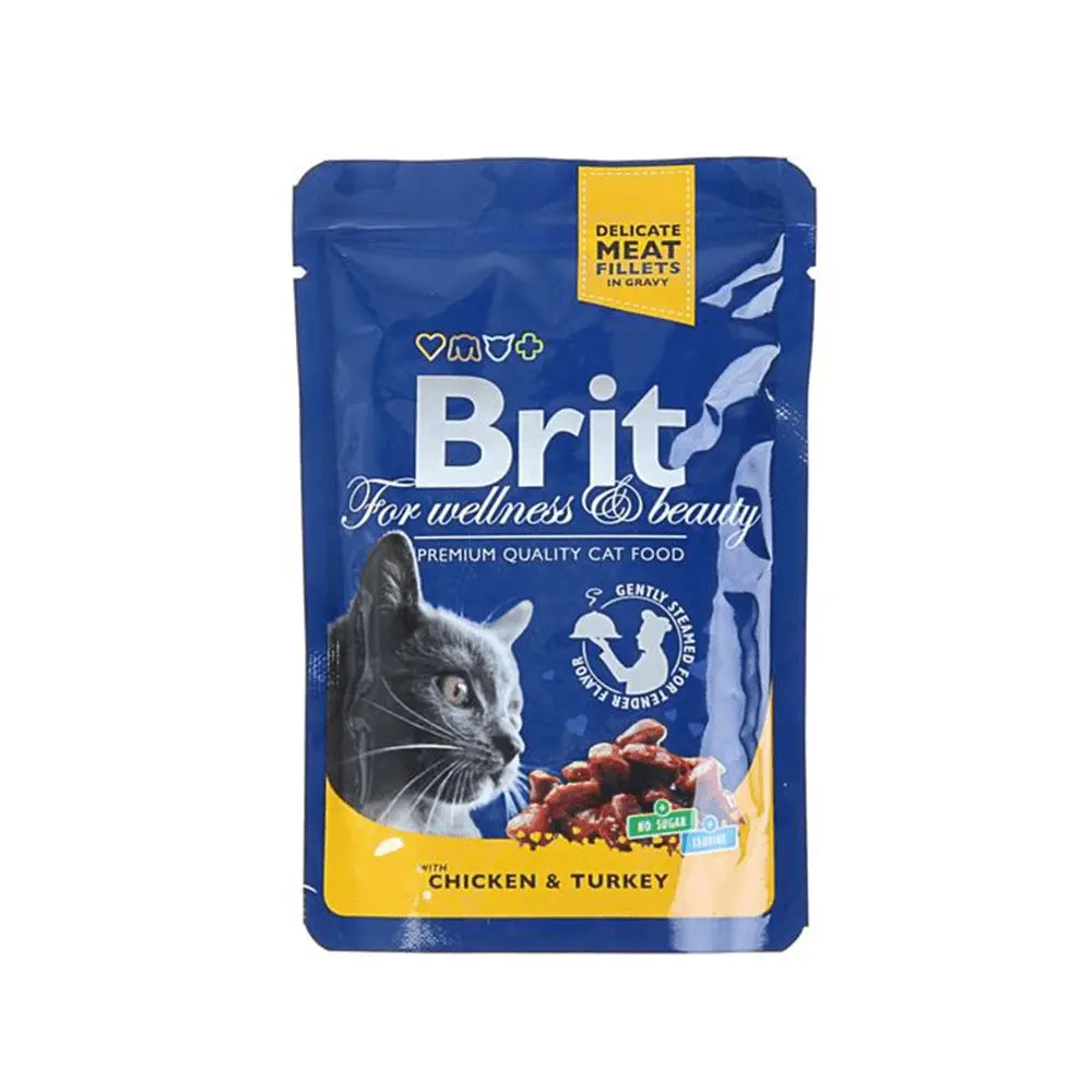 Влажный корм для стерилизованных кошек куриная печень в соусе, 85 г Brit Premium