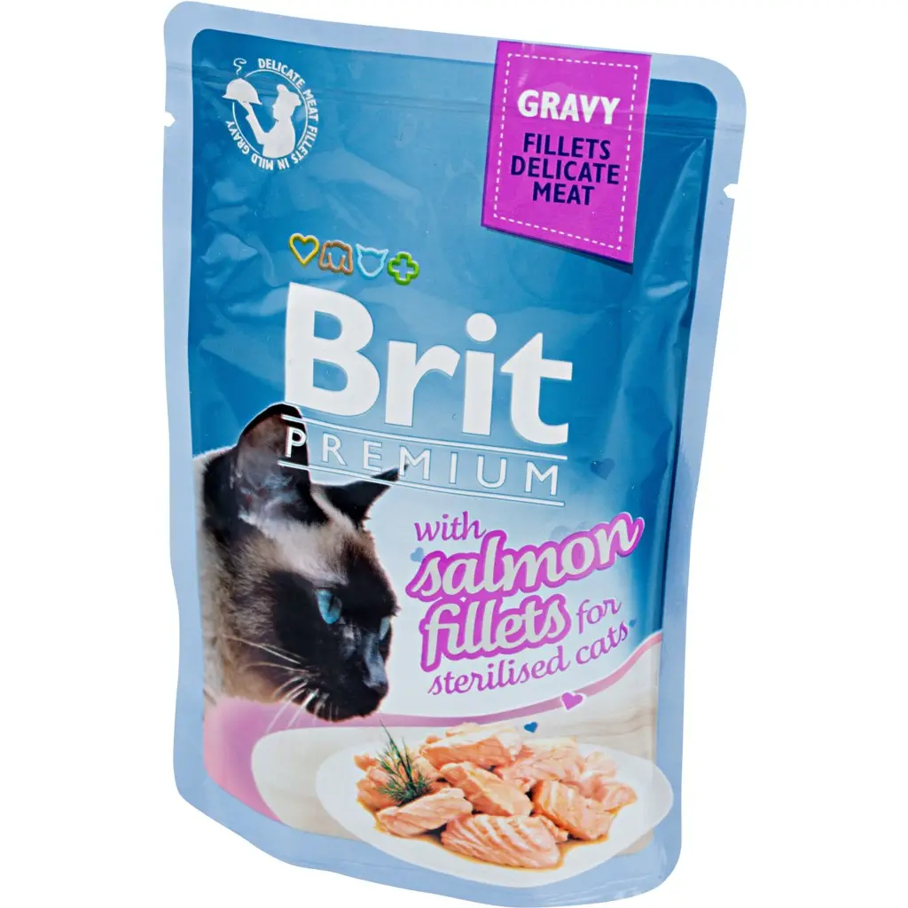 Влажный корм для стерилизованных кошек цыпленок в соусе, 85 г Brit Premium