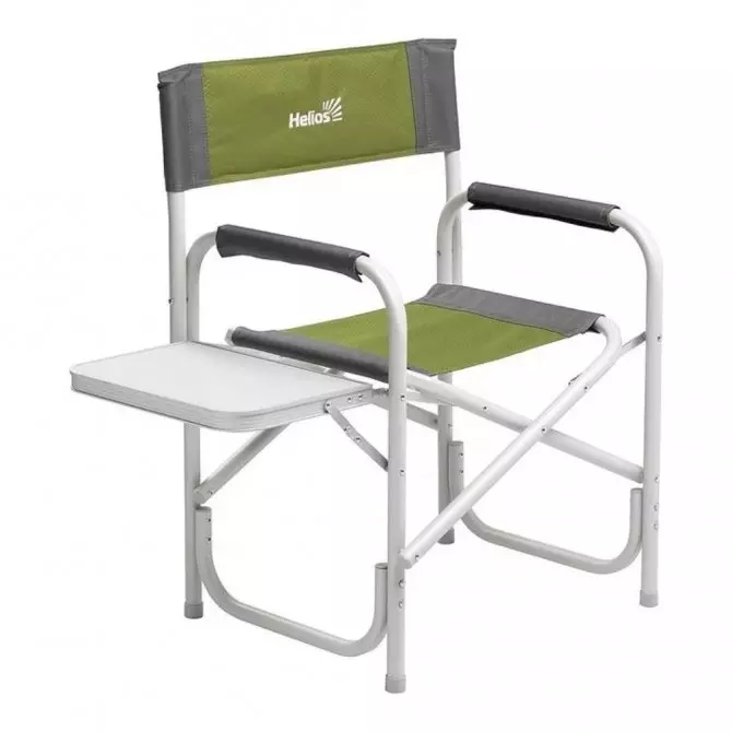 Складное кресло директорское с отк.стол. серый/зеленый (Т-HS-DC-95200T-GG) Helios