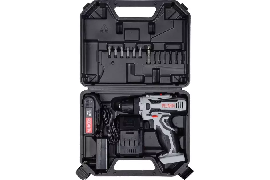 Шуруповерт аккумуляторный Ресанта ДА-14-2ЛК 14.4В 2Акб*2А\ч