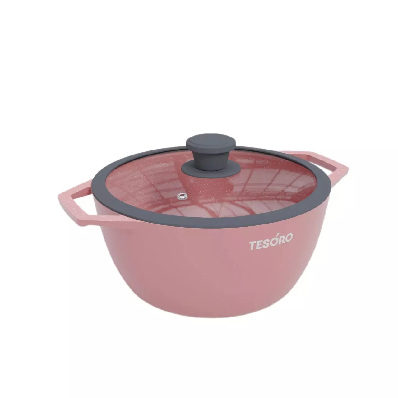 Кастрюля 3 л (d-22 см), литой алюминий, индукция, &quot;Tesoro Florence&quot; Induction total pink TF6630tpi