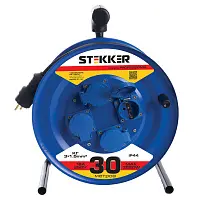 Удлинитель на катушке 4-местный с/з, 30м, STEKKER Professional PRF02-31-30 (80098) КГ 3*1,5