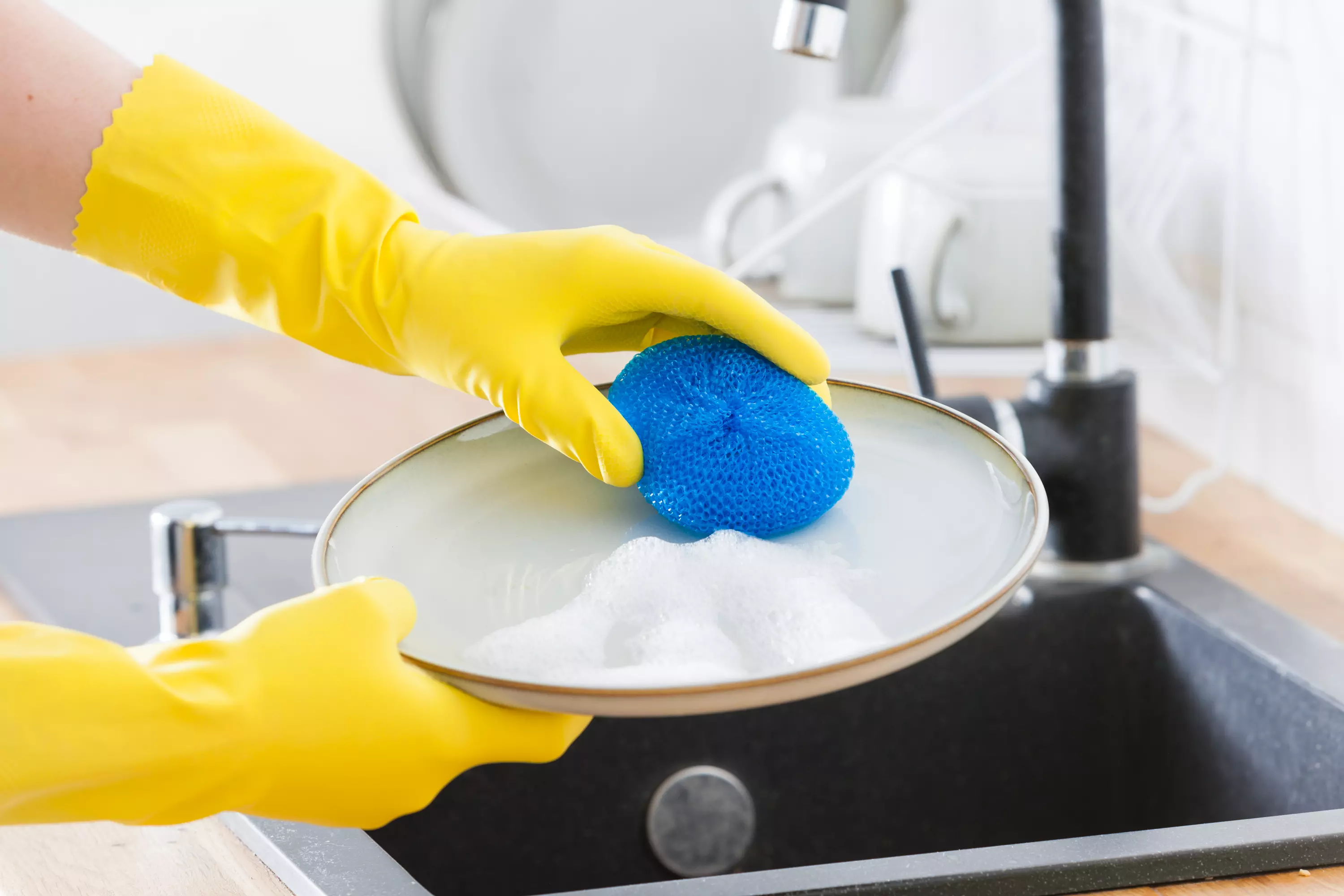 Мочалка для посуды, из пластика 3 шт.001010