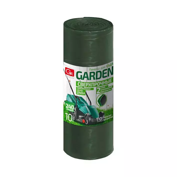 Мешки для мусора 240 л. 10 шт. PROFF GARDEN, 40 мкм,  110 × 140 см, GRIFON