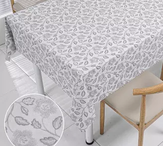 Клеенка на стол на тканевой основе ширина 140 см серая Eleganta Dekorelle