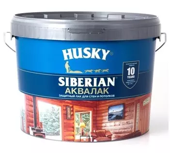 Лак акриловый для дерева Husky Siberian «Аквалак» 9л 26240