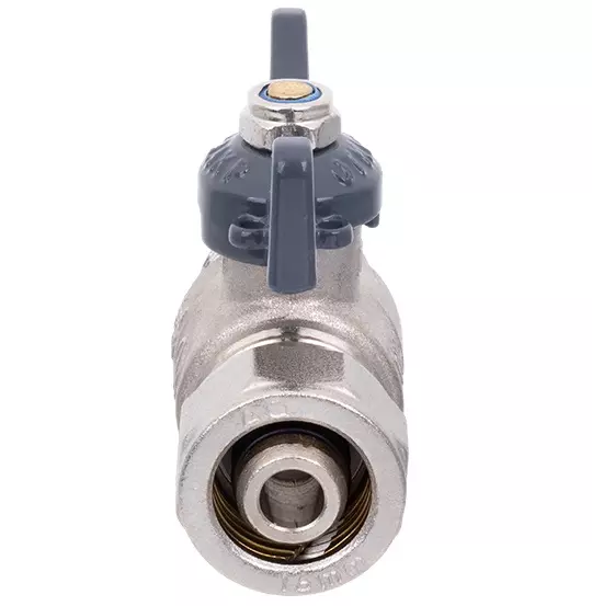 Кран шаровой для металлопластиковых труб 20х1/2&quot; ВР, бабочка черная, AQUALINK 02430